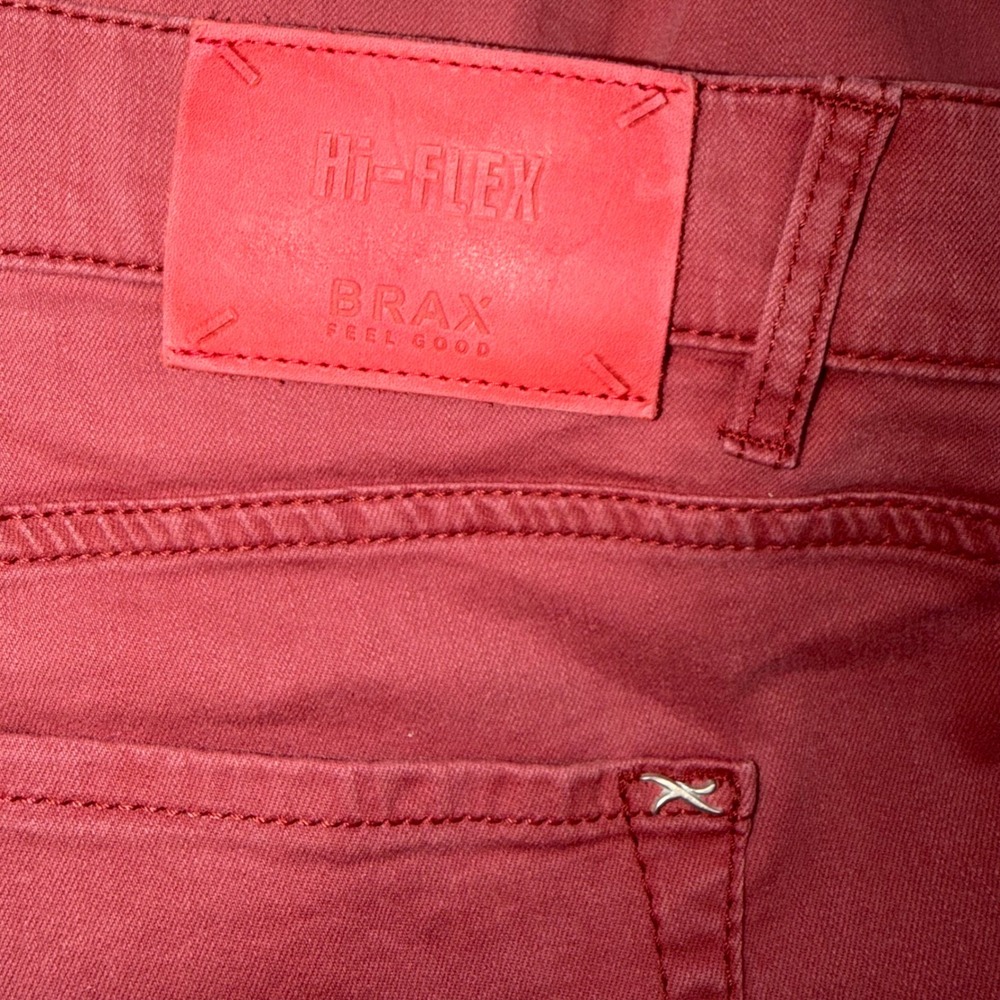 Brax‎ Chuck Modern Fit Hi-Flex Pants Brick Red Straight Leg Mens 40x34 EU56
